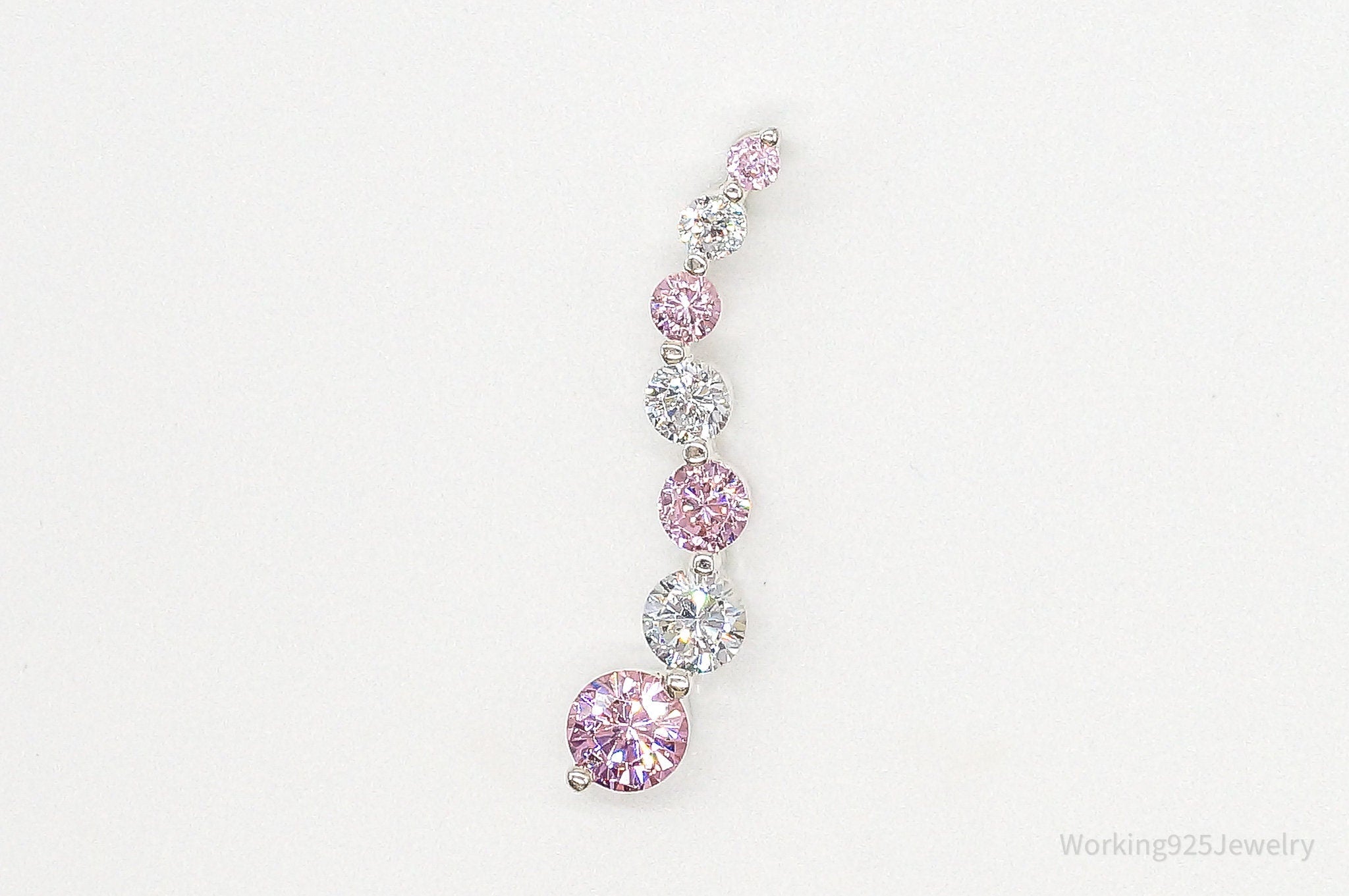 Vintage Pink & White Cubic Zirconia Sterling Silver Pendant | Jewelry > Necklaces > Pendants | Wiccan Center