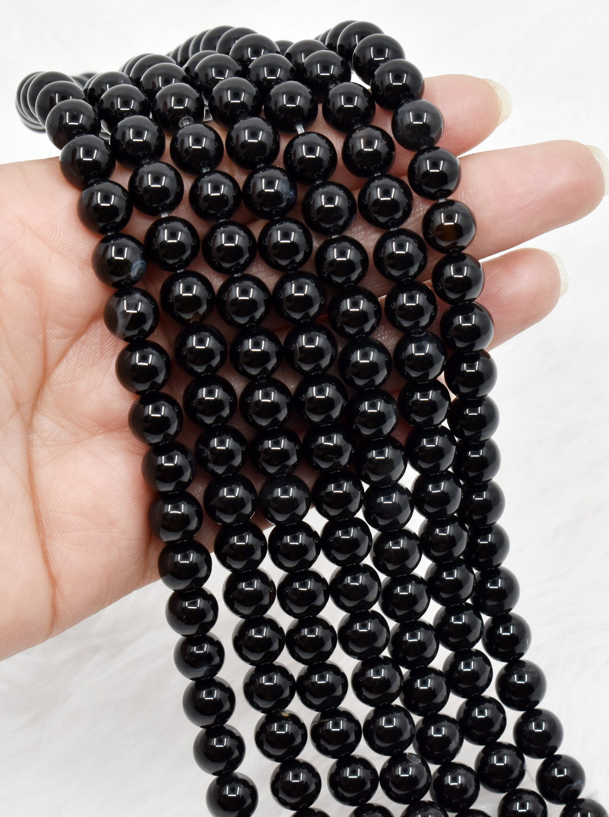 Black Onyx Beads, Natural Crystal Round Beads 4mm to 16mm | Beads | Wiccan Center