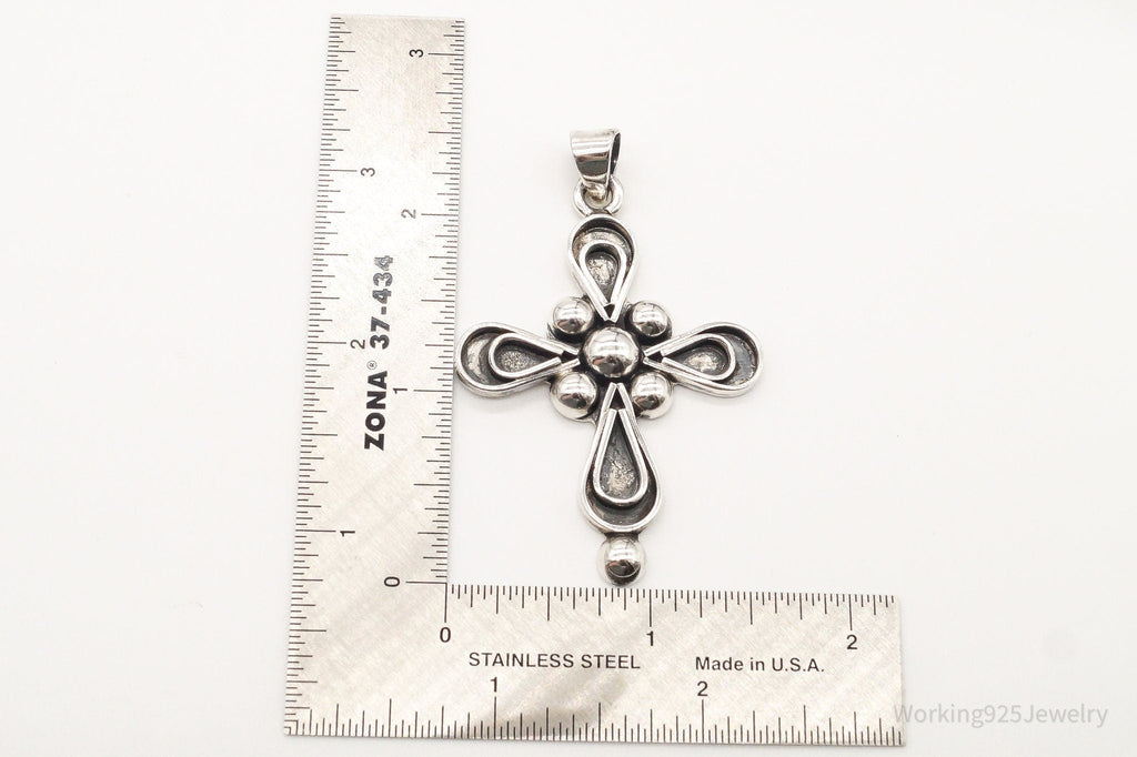VTG RARE Large Mexico Modernist Bernice Goodspeed Sterling Silver Cross Pendant | Jewelry > Necklaces > Pendants | Wiccan Center