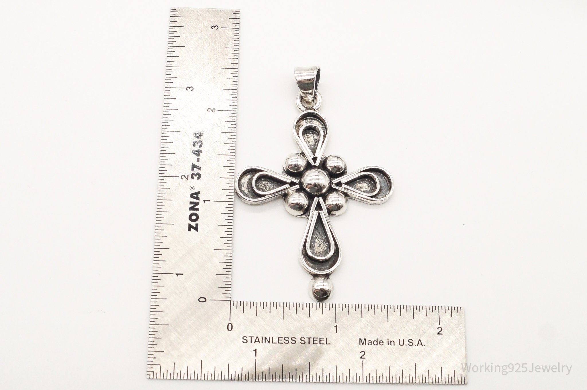 VTG RARE Large Mexico Modernist Bernice Goodspeed Sterling Silver Cross Pendant | Jewelry > Necklaces > Pendants | Wiccan Center