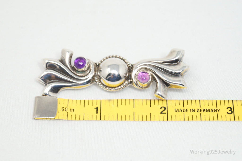 Vintage Mexican Amethyst AME Modern Sterling Silver Brooch Pin | Jewelry > Necklaces | Wiccan Center