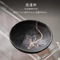 90 ml Japanese Wabi-Sabi Ceramic Tea Cup – Handmade Lotus Master Cup