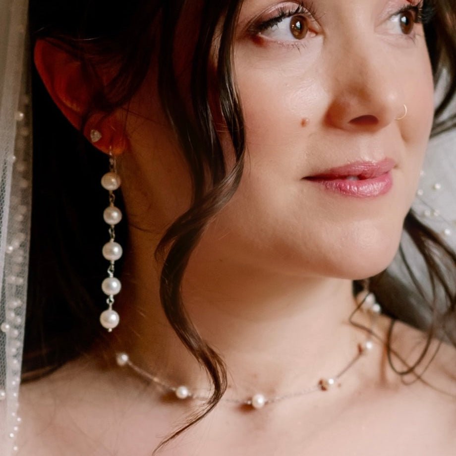The Jillian Pearl Spacer Necklace with Optional Back Drop