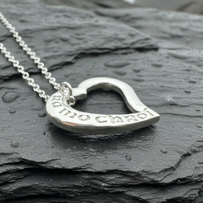 Irish Heart Gra Mo Chroi Necklace - Made in Ireland | Pendant | Wiccan Center