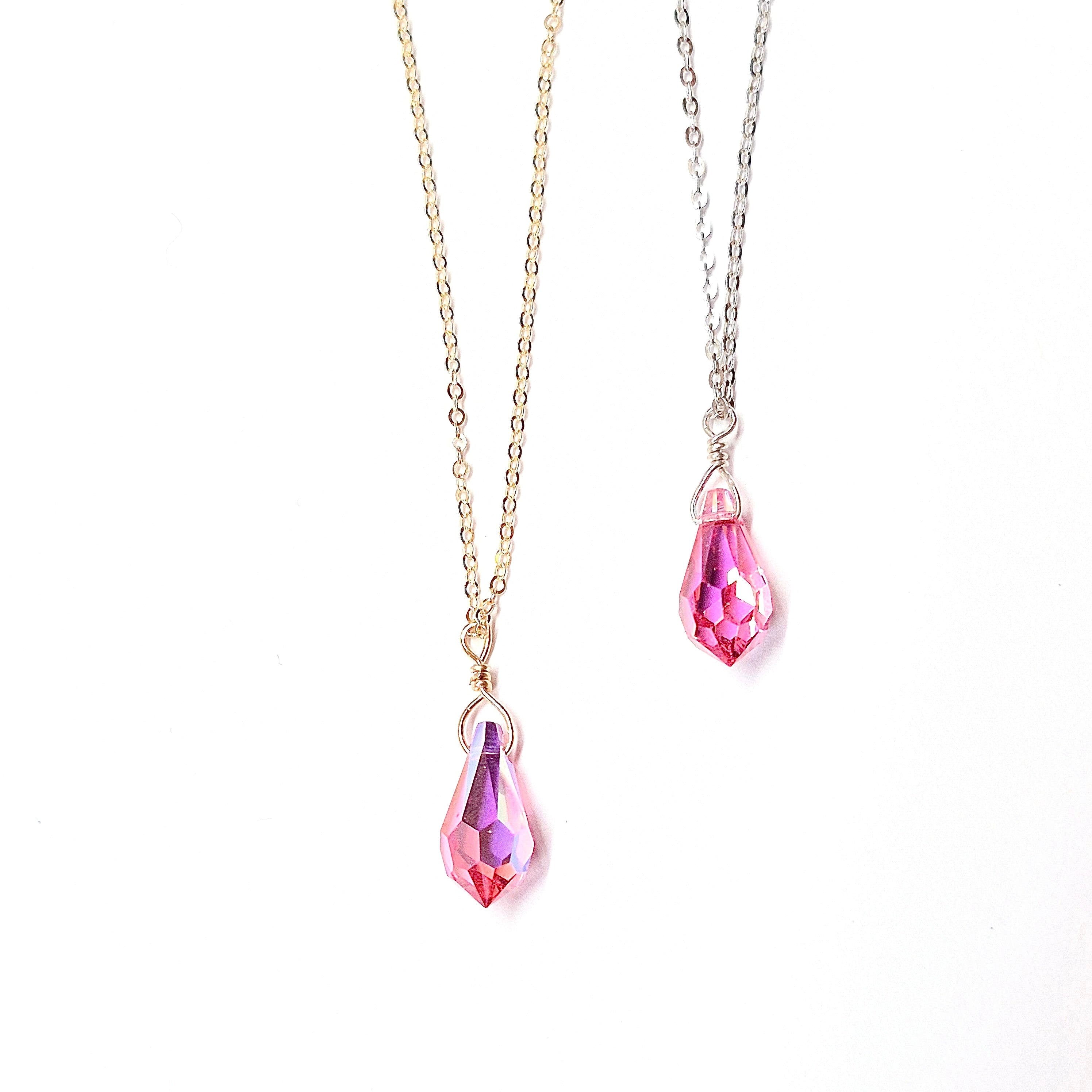 Swarovski Crystal Droplet Necklace with Swarovski Clasp