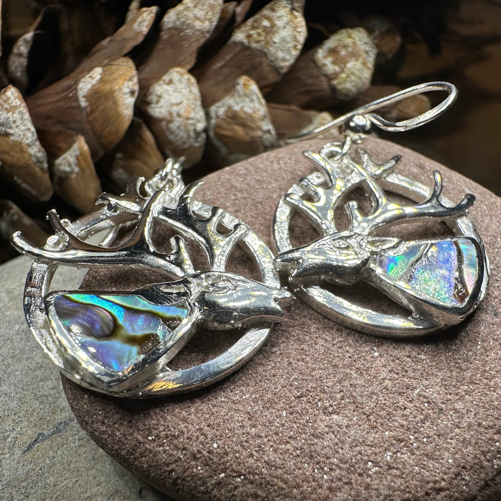 Scottish Stag of the Mist Earrings for Women | Dangle Earrings | Wiccan Center
