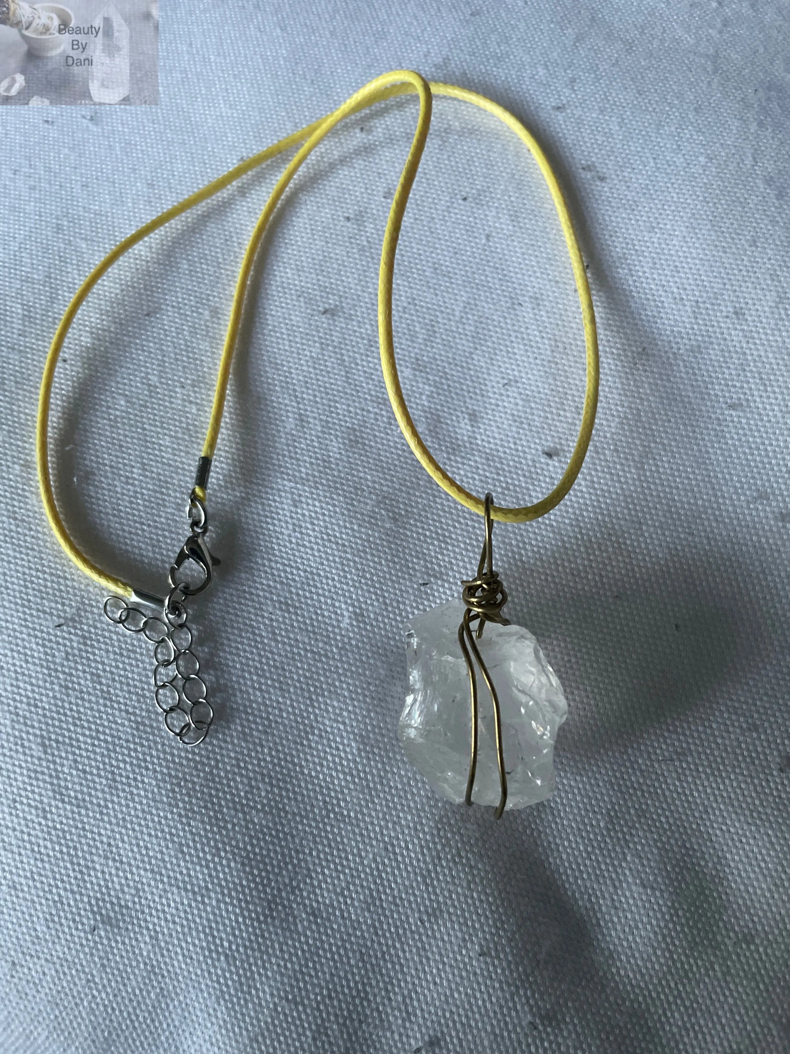 Gold Wrapped Clear Quartz Necklace