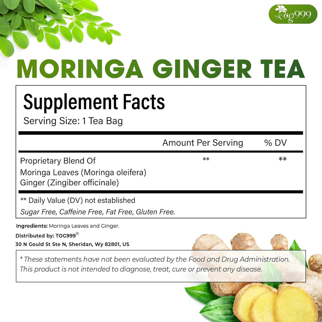 Premium Moringa Ginger Herbal Tea | Tea | Wiccan Center