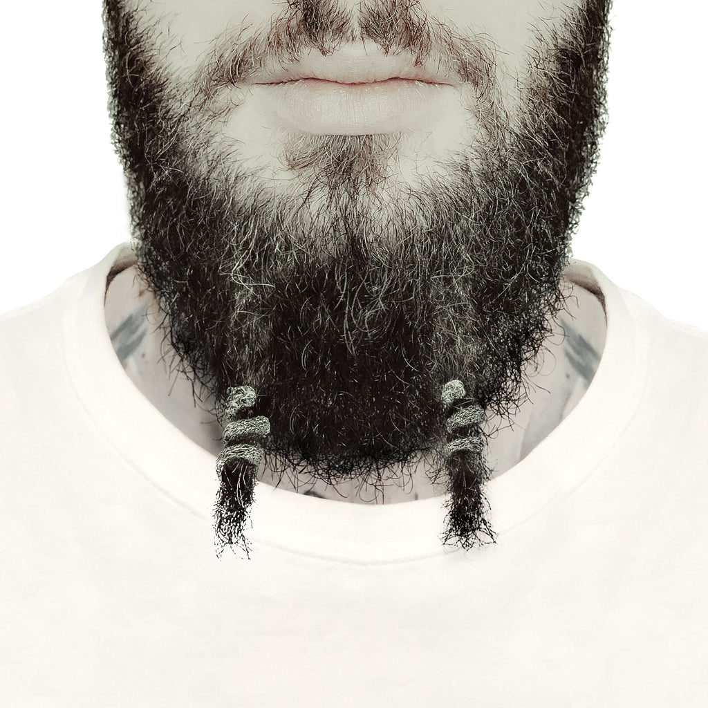 Fenrir Beard Rings – Silver Viking Beard Beads (8-Pack)