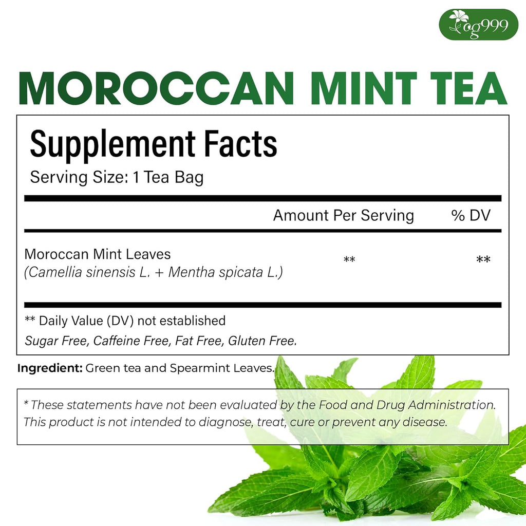Premium Moroccan Mint Green Tea | Traditional Green Tea with Spearmint – Premium Quality Herbal Blend. | Tea | Wiccan Center