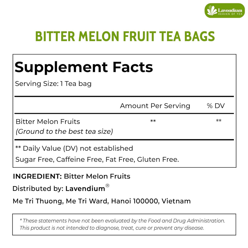 Bitter Melon Tea Bags, 100% Natural, Pure Bitter Melon. Bitter Melon Herbal Tea. Bitter Melon Fruit Tea. No Sugar, No Caffeine, No Gluten, Vegan | Tea | Wiccan Center