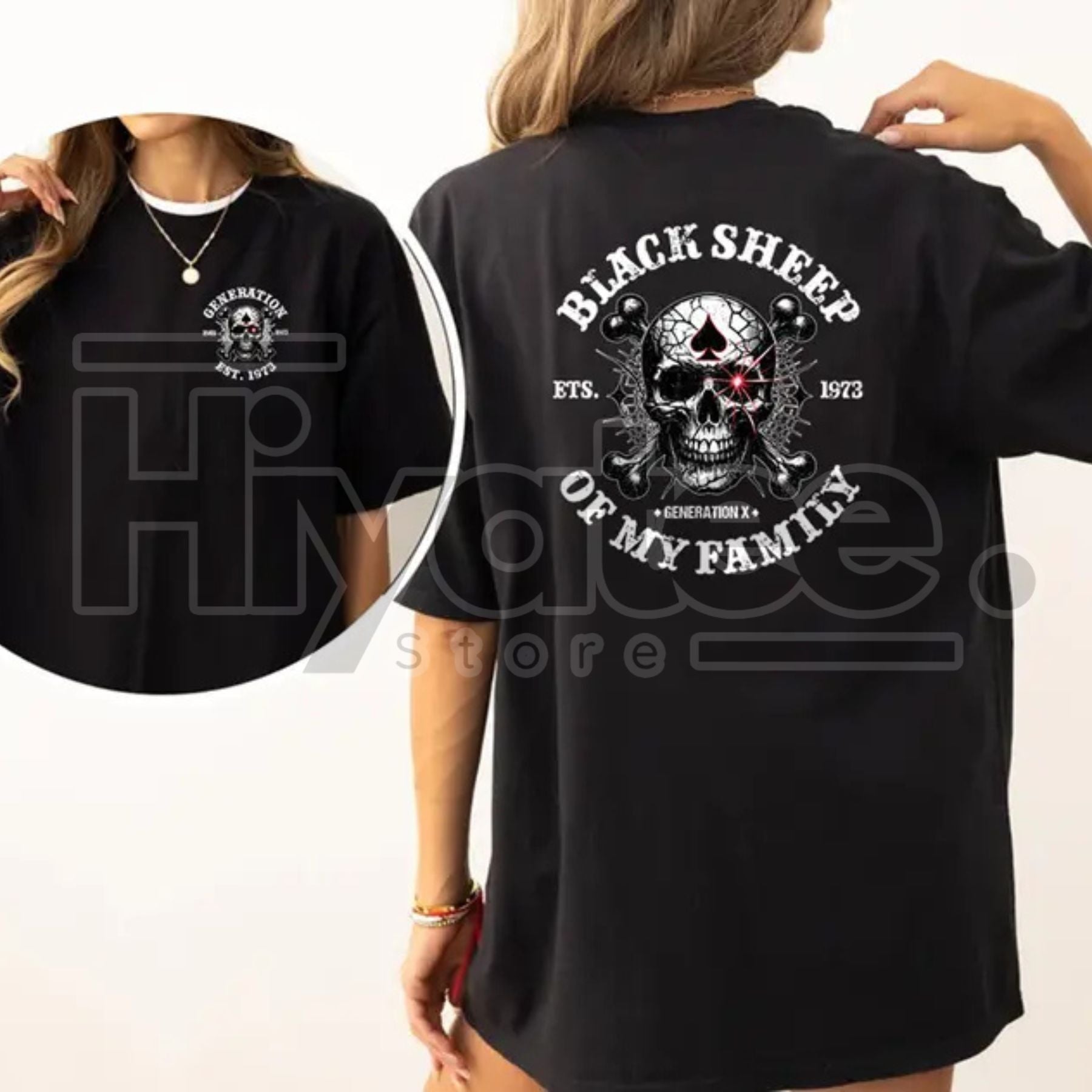 "Black Sheep Of The Family" Personalized Gen X – Premium USA Graphic Top