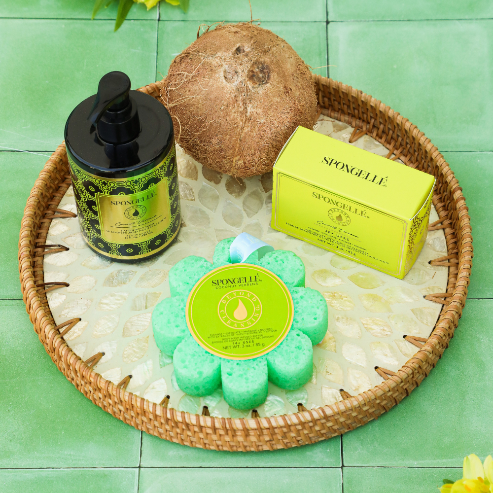 Coconut Verbena Wild Flower, Pedi Buffer, and Body Wash Refill Set | Body Gift Set | Wiccan Center
