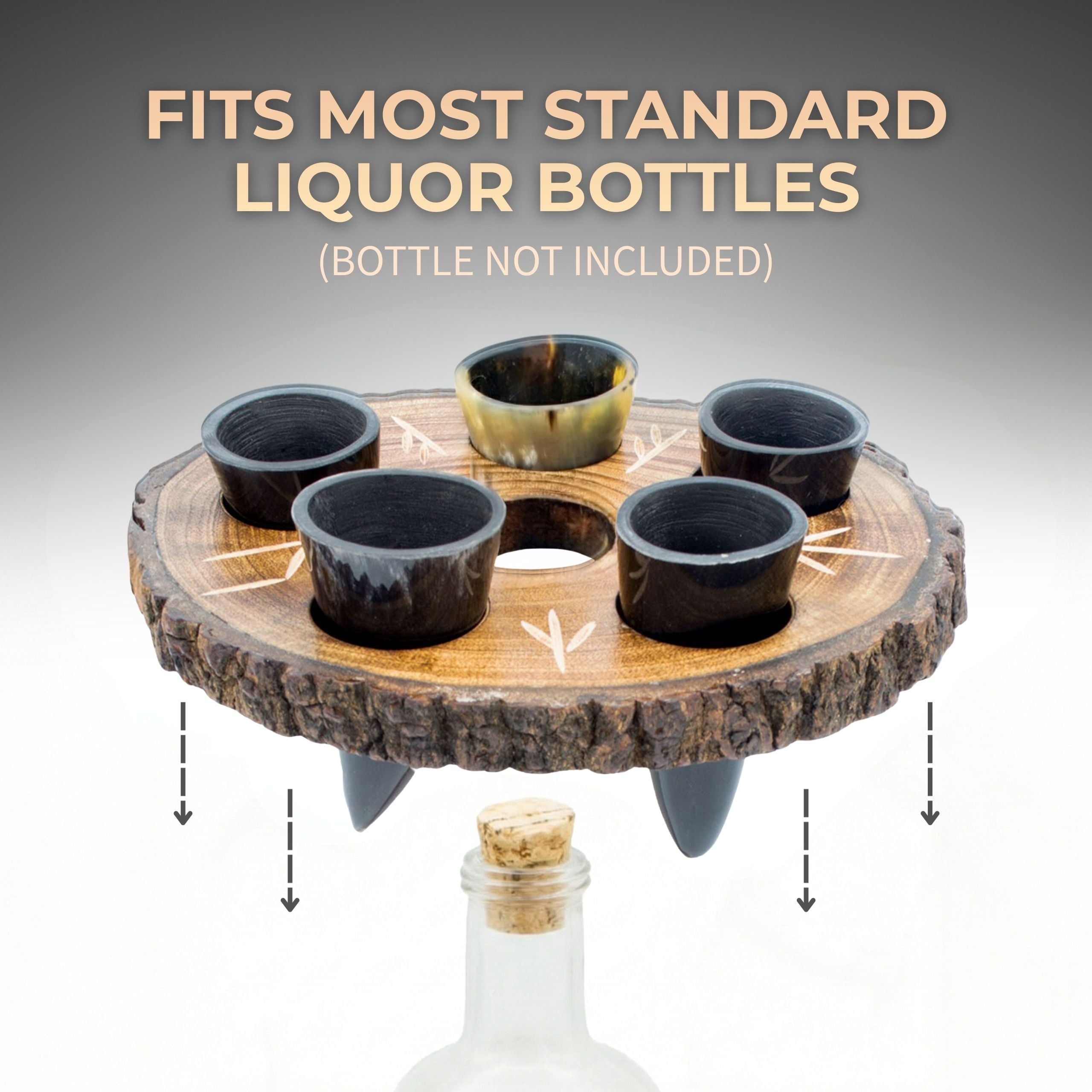 Viking Shot Glass Set – Ox Horn Shots with Rune Tray