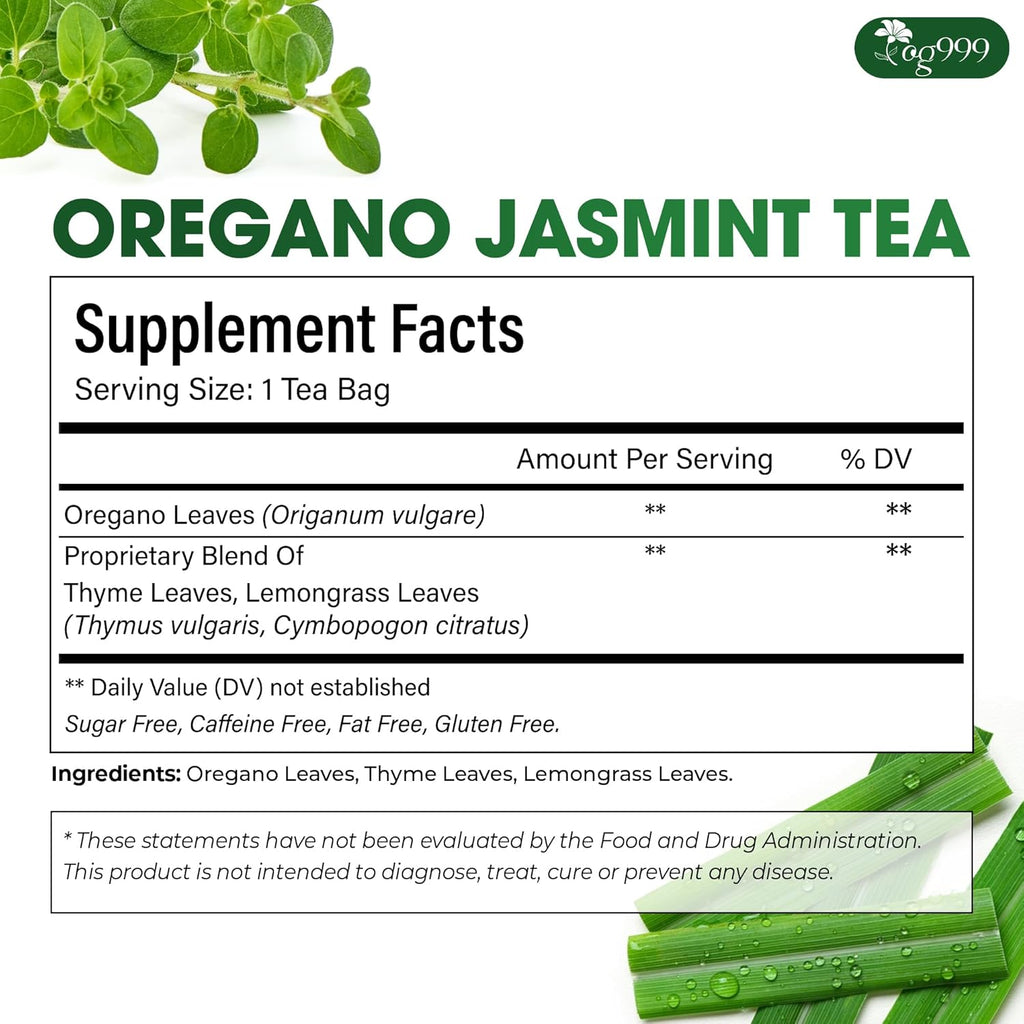Premium Oregano Herbal Tea with Jasmine-Like Notes | Blend of Oregano, Thyme & Lemongrass | Tea | Wiccan Center