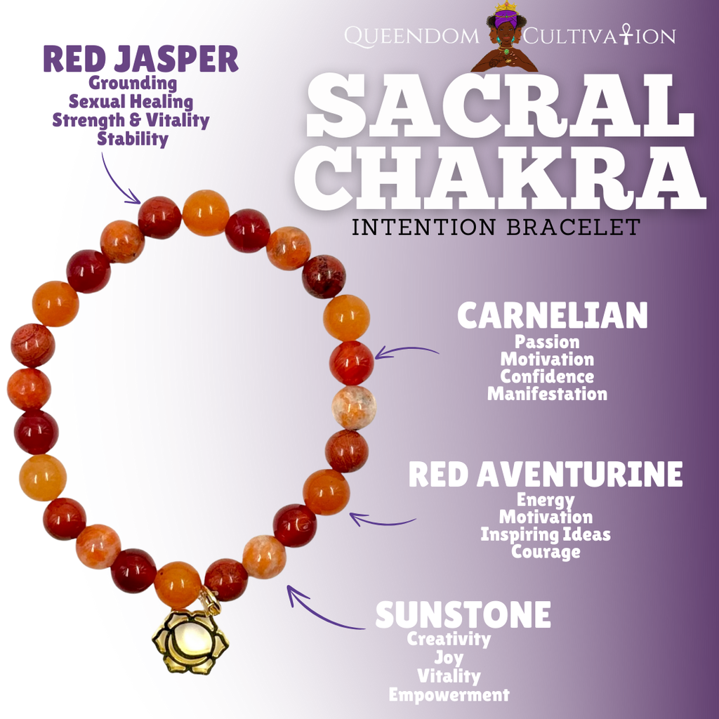 Sacral Chakra Stretch Bracelet (8mm) | Beaded Stretch Bracelet | Wiccan Center