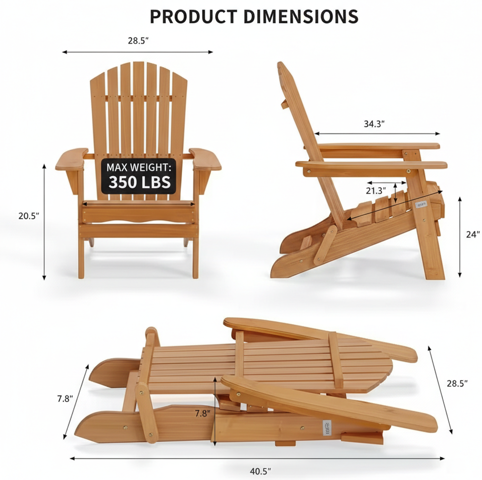 Folding Adirondack Chair – Outdoor Patio Yard Deck Beach Lawn | Home | Wiccan Center