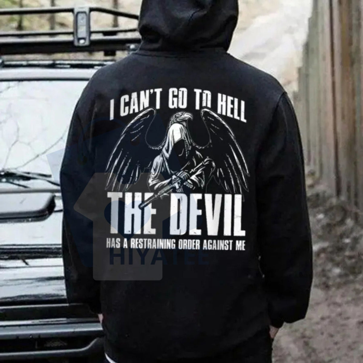 Tactical Skull Hoodie Devil Graphic – Veteran Trucker 2A Humor, Unisex Casual Streetwear Top with Unique Back Design | Hoodie | Wiccan Center
