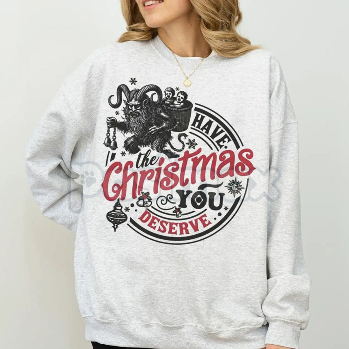 Krampus Christmas Sweatshirt | Sarcastic Funny Krampusnacht Jumper | Spooky Gothic Holiday Crewneck | Alternative Xmas Gift | Sweatshirt | Wiccan Center