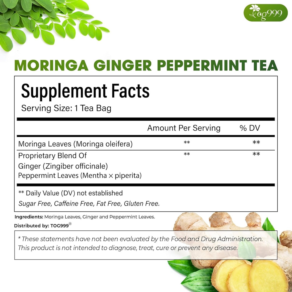 Premium Moringa Ginger Peppermint Herbal Tea | Tea | Wiccan Center