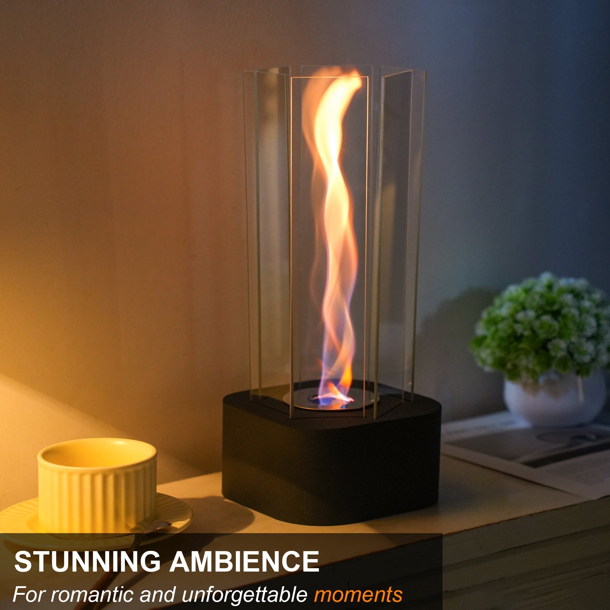 Hexagonal Clean-Burning Fuel Vented-Free Fireplace | | Wiccan Center