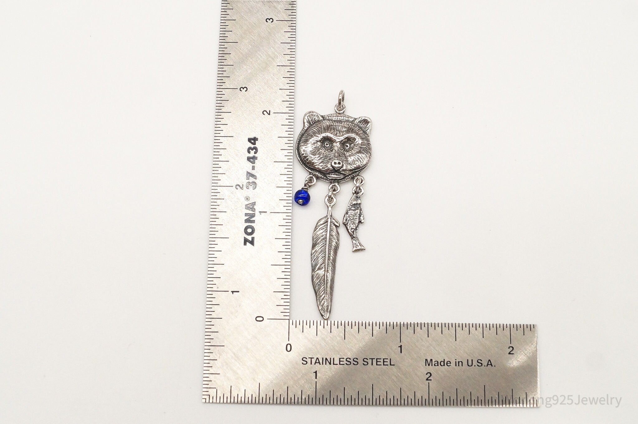 Vintage Native American Bear Dreamcatcher Sterling Silver Pendant | Jewelry > Necklaces > Pendants | Wiccan Center