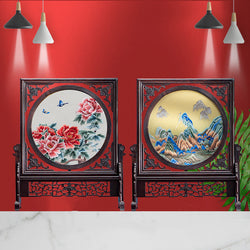 The Silk Mirror: Double-Sided Suzhou Embroidery Screen | Bamboo Art | Wiccan Center