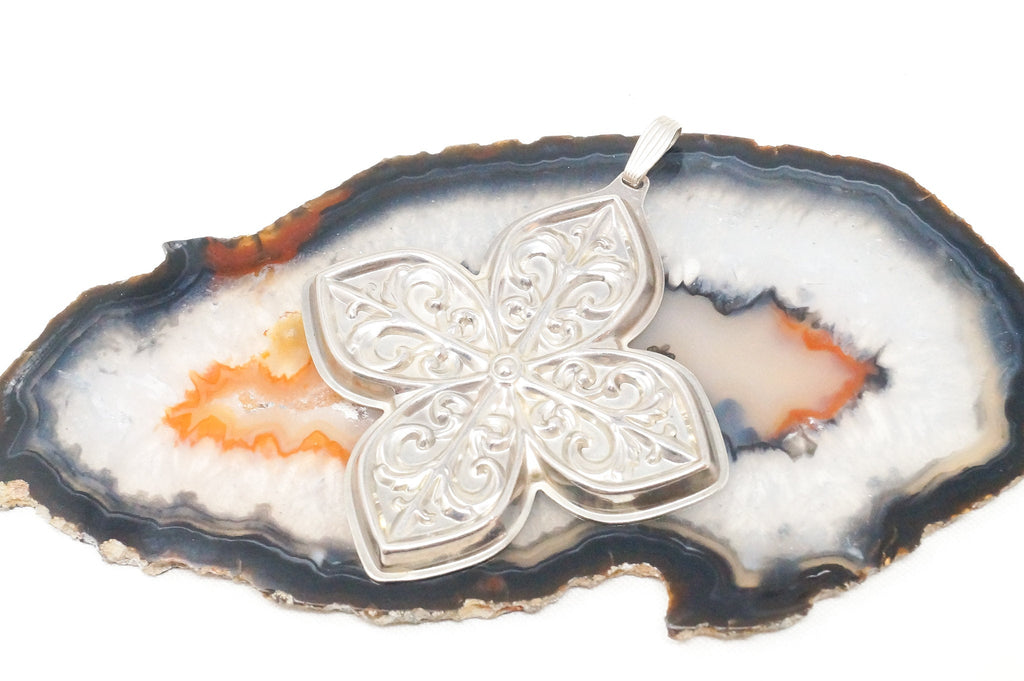 Beautiful Antique Designer Reed & Barton Repousse Sterling Silver Pendant | Jewelry > Necklaces > Pendants | Wiccan Center
