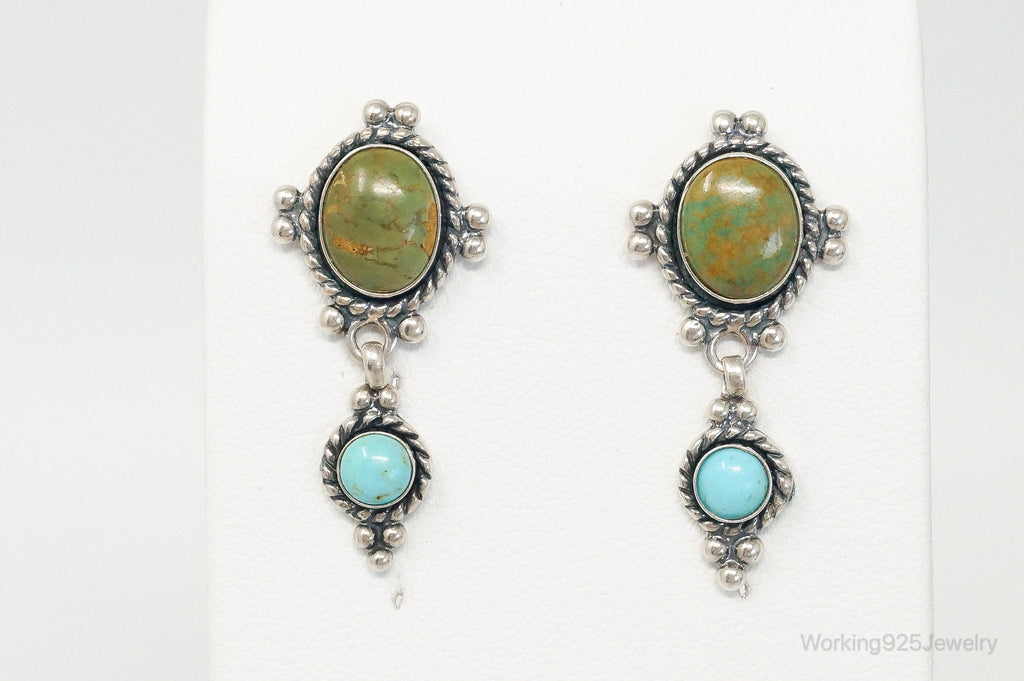 Vintage Native American QT Quoc Turquoise Sterling Silver Earrings | Jewelry > Earrings | Wiccan Center