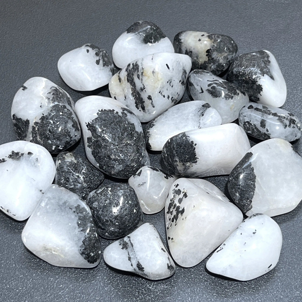 White Quartz Crystal and Tourmaline Tumbled Stones (By The Piece Or Pound) | Home & Living > Home Decor > Home Accents > Rocks & Geodes | Wiccan Center