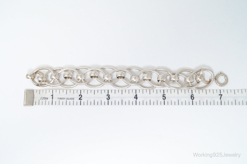 Vintage Designer Napier Modernist Circles Linked Sterling Silver Bracelet | Jewelry > Bracelets | Wiccan Center