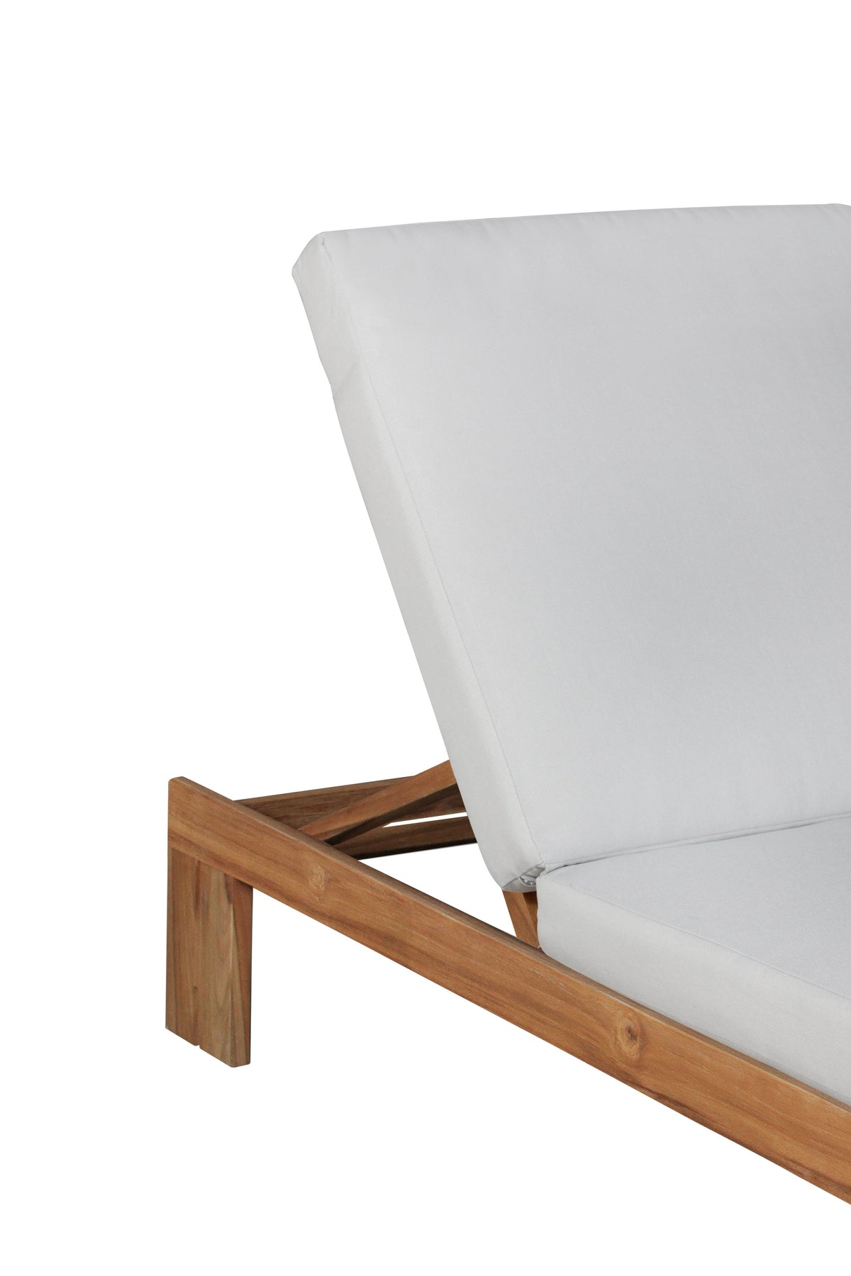 Paradiso Outdoor Teak Chaise - Gray Fabric | Chaise | Wiccan Center