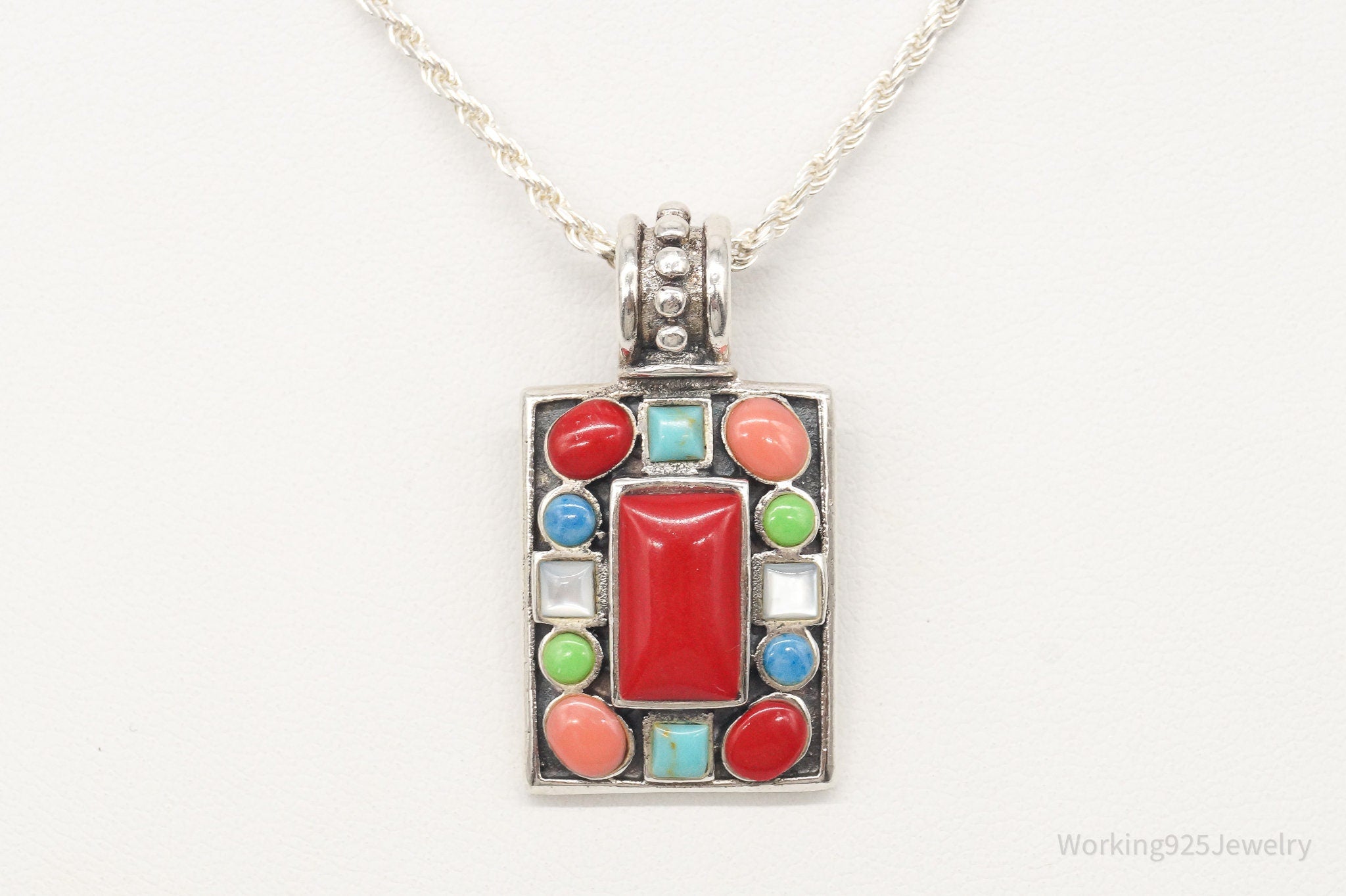 Vintage Multi Gem Sterling Silver Necklace | Jewelry > Necklaces > Pendants | Wiccan Center