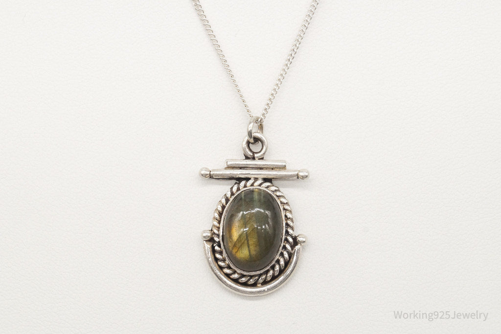 Vintage Labradorite Sterling Silver Necklace | Jewelry > Necklaces > Pendants | Wiccan Center