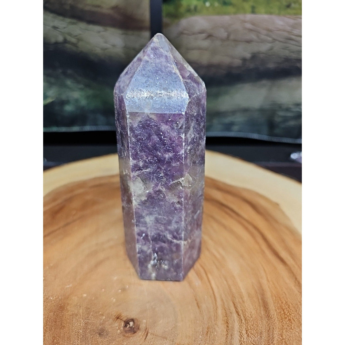 1ea Natural Purple Mica Lepidolite Crystal Point Tower Africa 479g