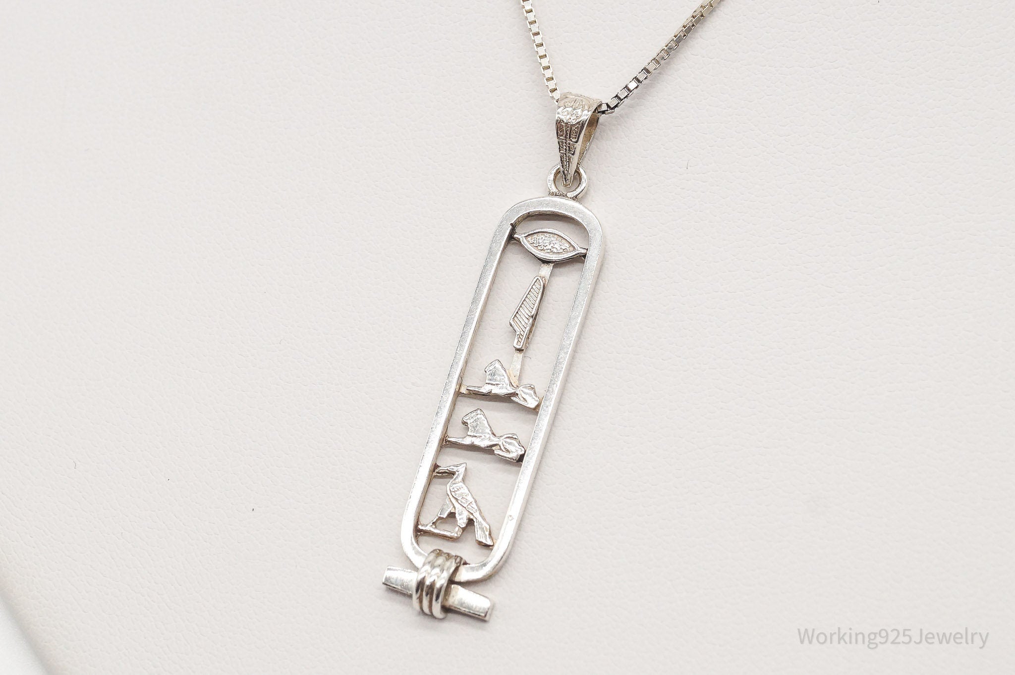 Vintage Large Egyptian Cartouche Sterling Silver Necklace | Jewelry > Necklaces > Pendants | Wiccan Center