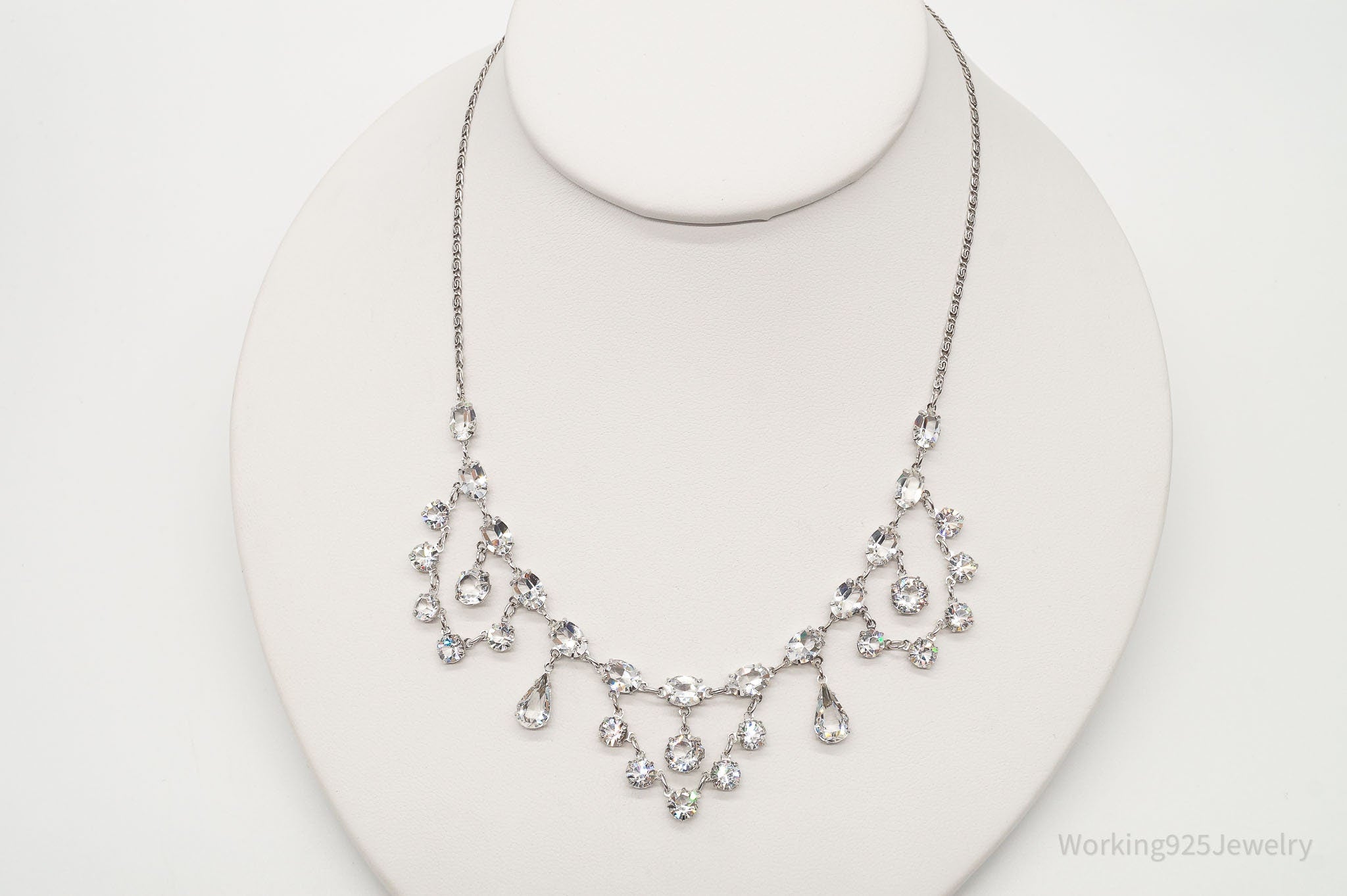 Antique Crystal Sterling Silver Necklace 16" | Jewelry > Necklaces > Pendants | Wiccan Center