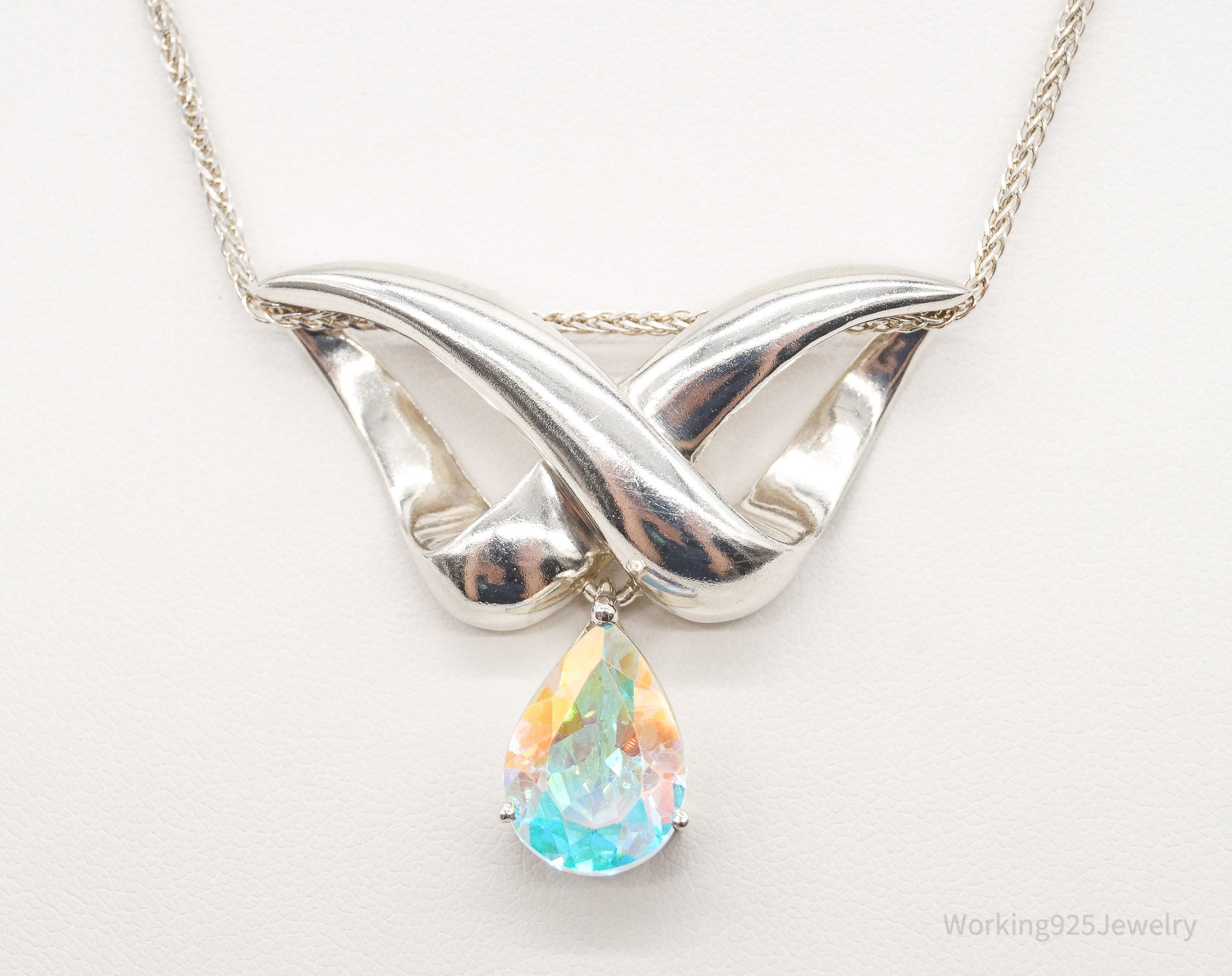 Vintage Designer Badavici Mystic Topaz Sterling Silver Adjustable Necklace | Jewelry > Necklaces > Pendants | Wiccan Center