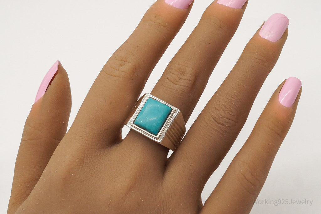Vintage Blue Turquoise Sterling Silver Ring - Size 9.25 | Jewelry > Rings | Wiccan Center
