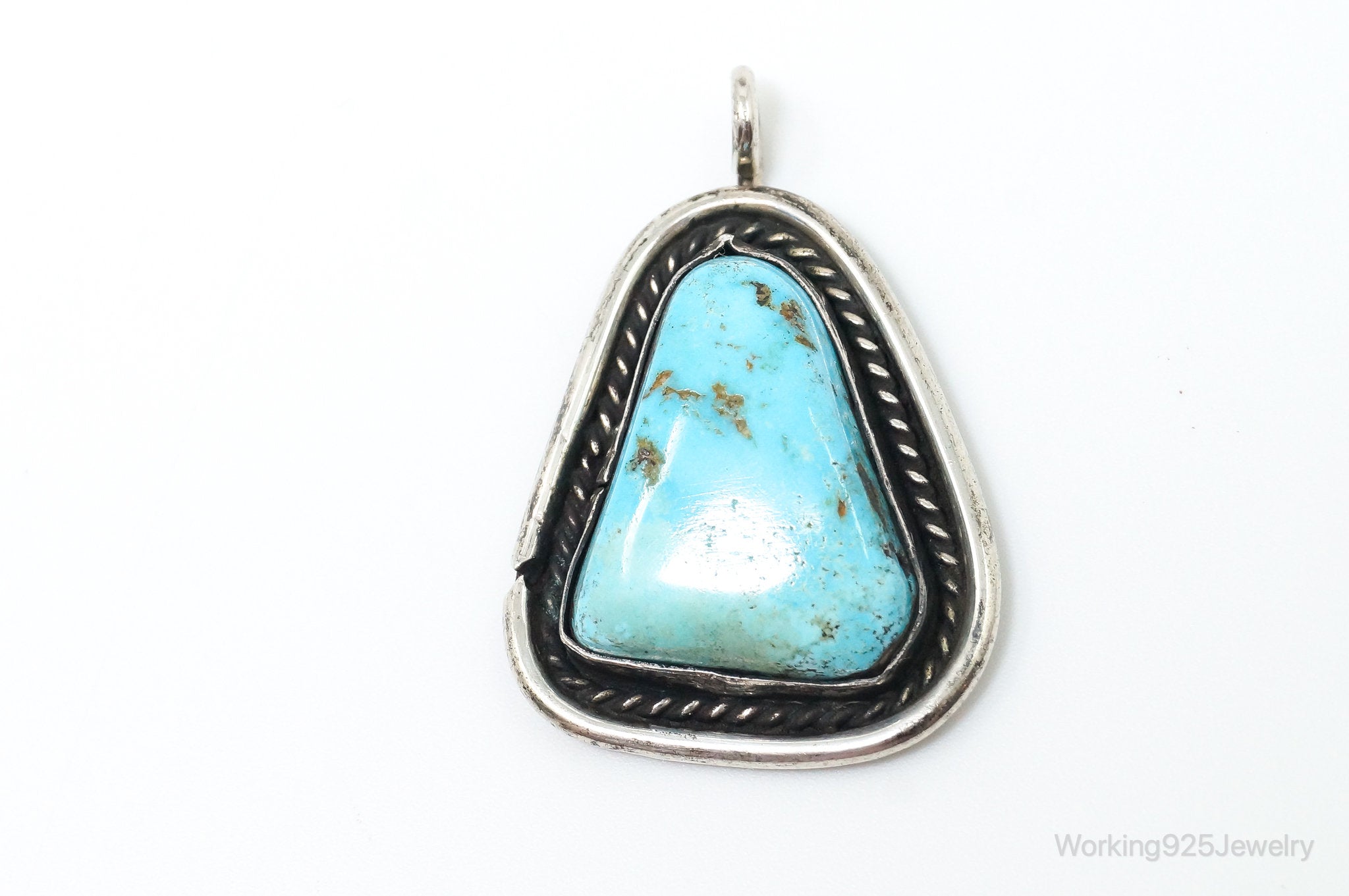 Vintage Native American Unsigned Turquoise Sterling Silver Pendant | Jewelry > Necklaces > Pendants | Wiccan Center