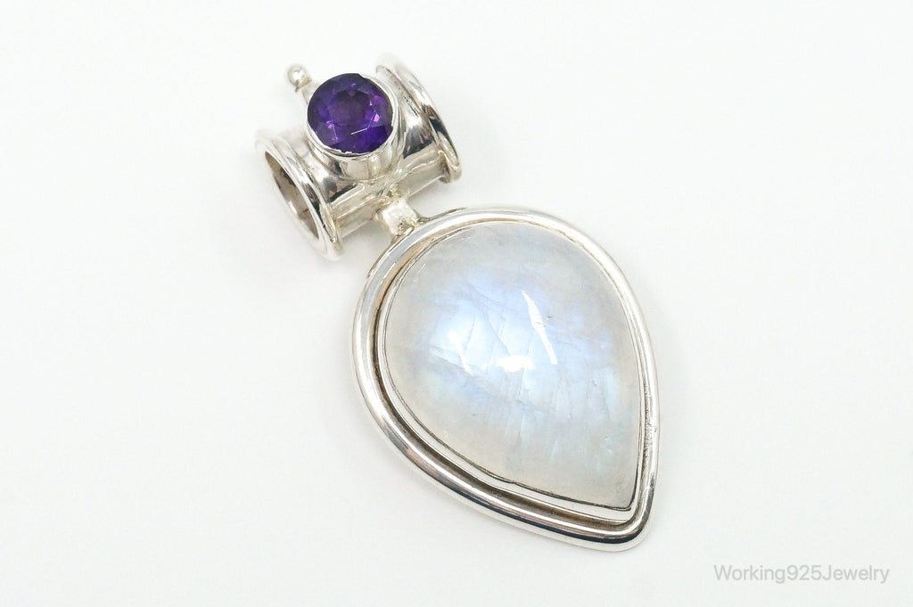 Large Vintage Supreme Jewelers Amethyst Moonstone Sterling Silver Pendant | Jewelry > Necklaces > Pendants | Wiccan Center