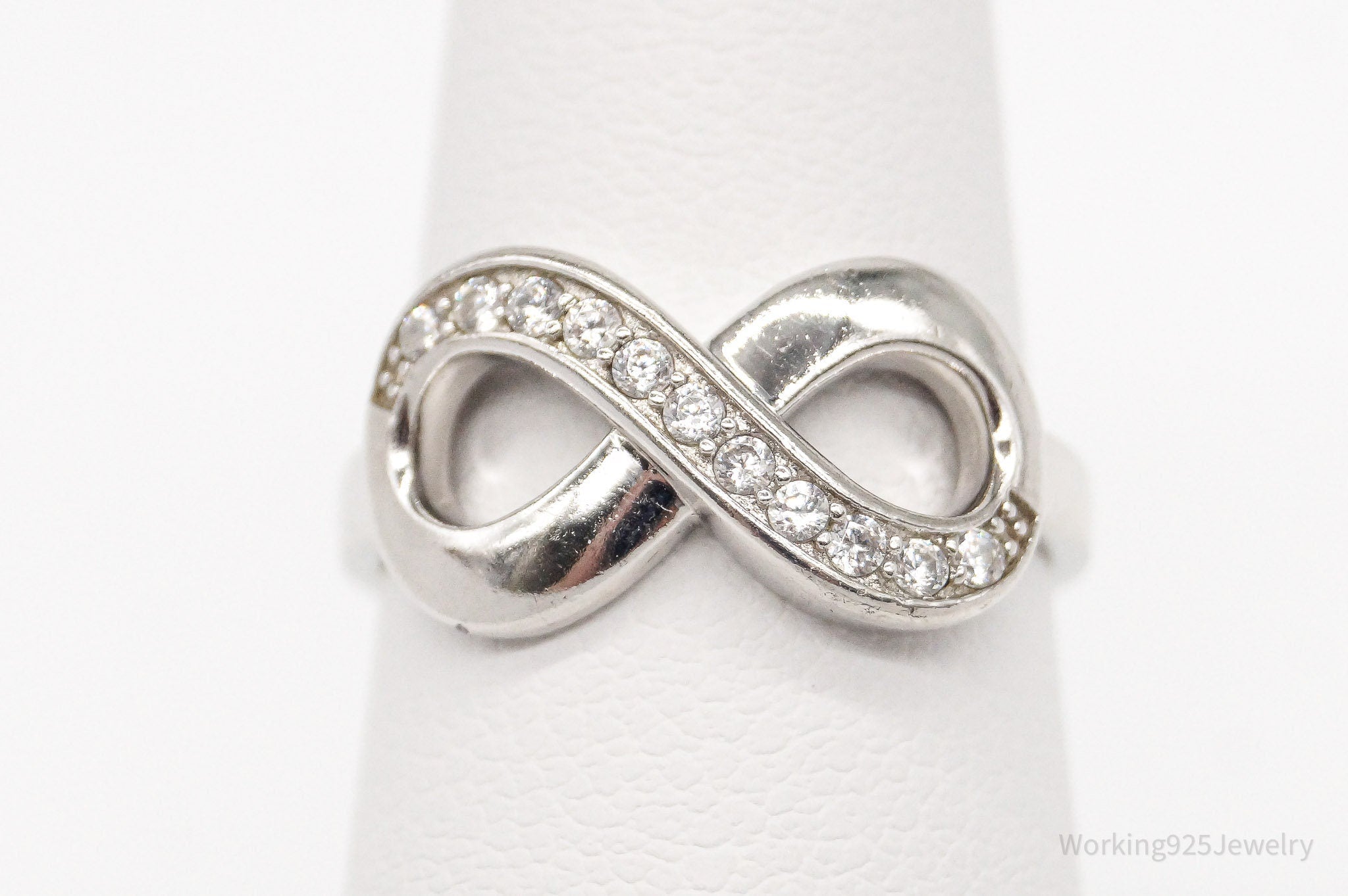 Vintage ESSE Cubic Zirconia Infinity Sterling Silver Ring - Size 5 | Jewelry > Rings | Wiccan Center