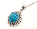 Vintage Turquoise Bali Style Sterling Silver Necklace | Jewelry > Necklaces > Pendants | Wiccan Center