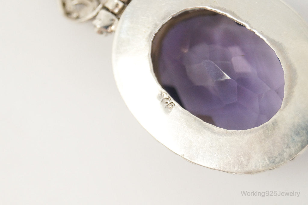 Large Amethyst Butterfly Bali Sterling Silver Necklace Pendant | Jewelry > Necklaces > Pendants | Wiccan Center
