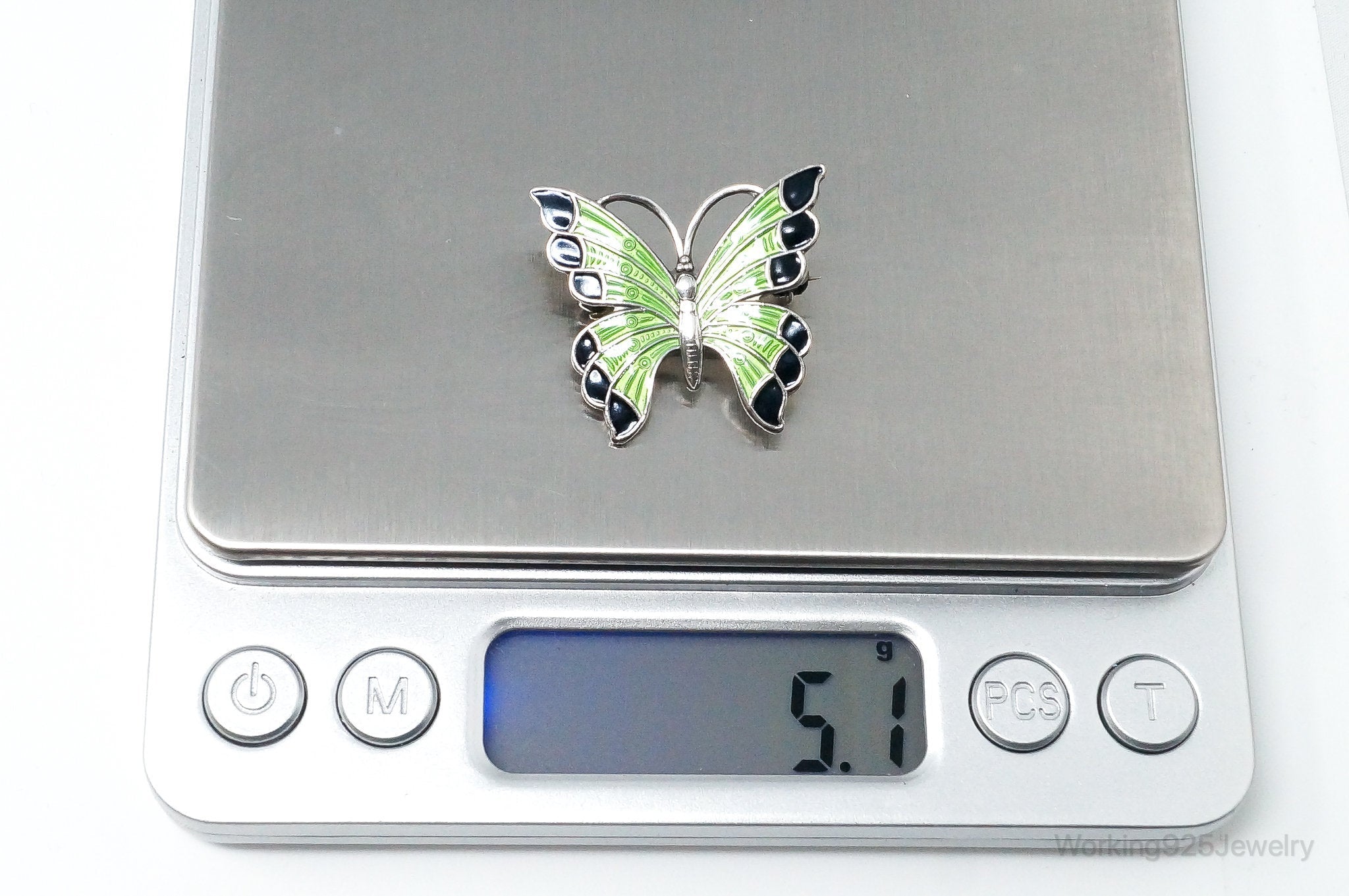 Vintage Danish Meka Butterfly Enamel Sterling Silver Pin Brooch | Jewelry > Brooches, Pins & Clips | Wiccan Center