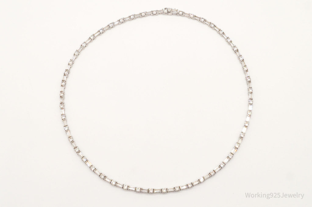 Vintage Cubic Zirconia Platinum Clad Sterling Silver Necklace 16" | Jewelry > Necklaces > Pendants | Wiccan Center