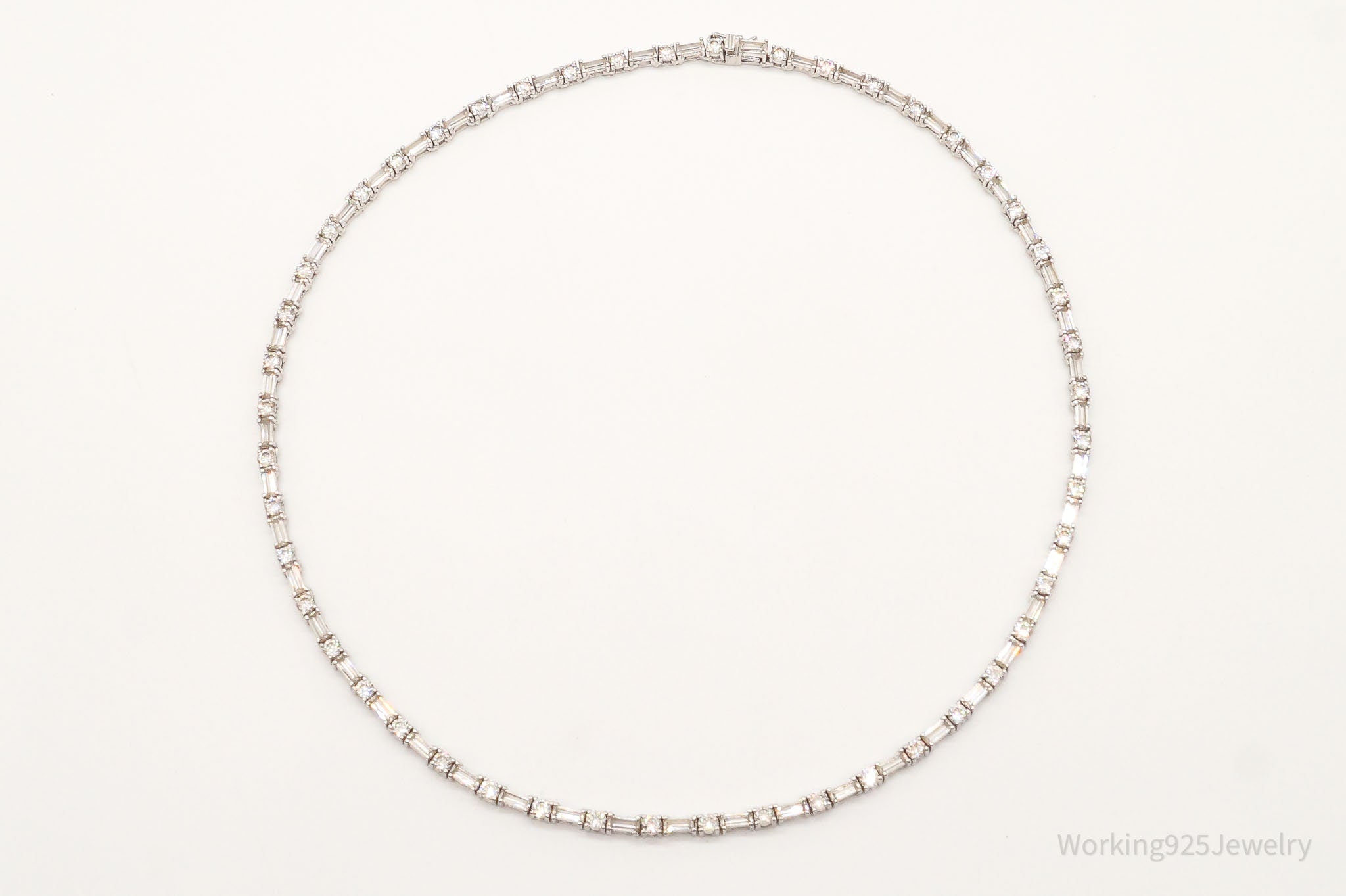 Vintage Cubic Zirconia Platinum Clad Sterling Silver Necklace 16" | Jewelry > Necklaces > Pendants | Wiccan Center
