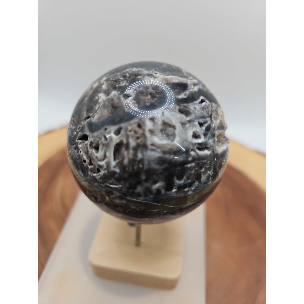 Ocean Jasper Crystal Sphere — 63mm with Display Stand