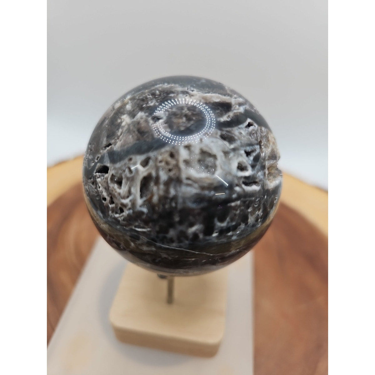 Ocean Jasper Crystal Sphere — 63mm with Display Stand