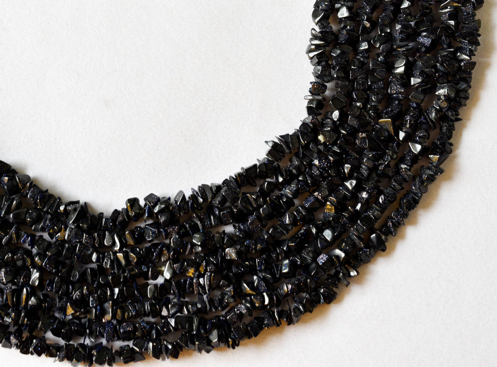Uncut Blue Sandstone Crystal Chip Beads Raw Gemstone Uncut Beads Necklace | | Wiccan Center